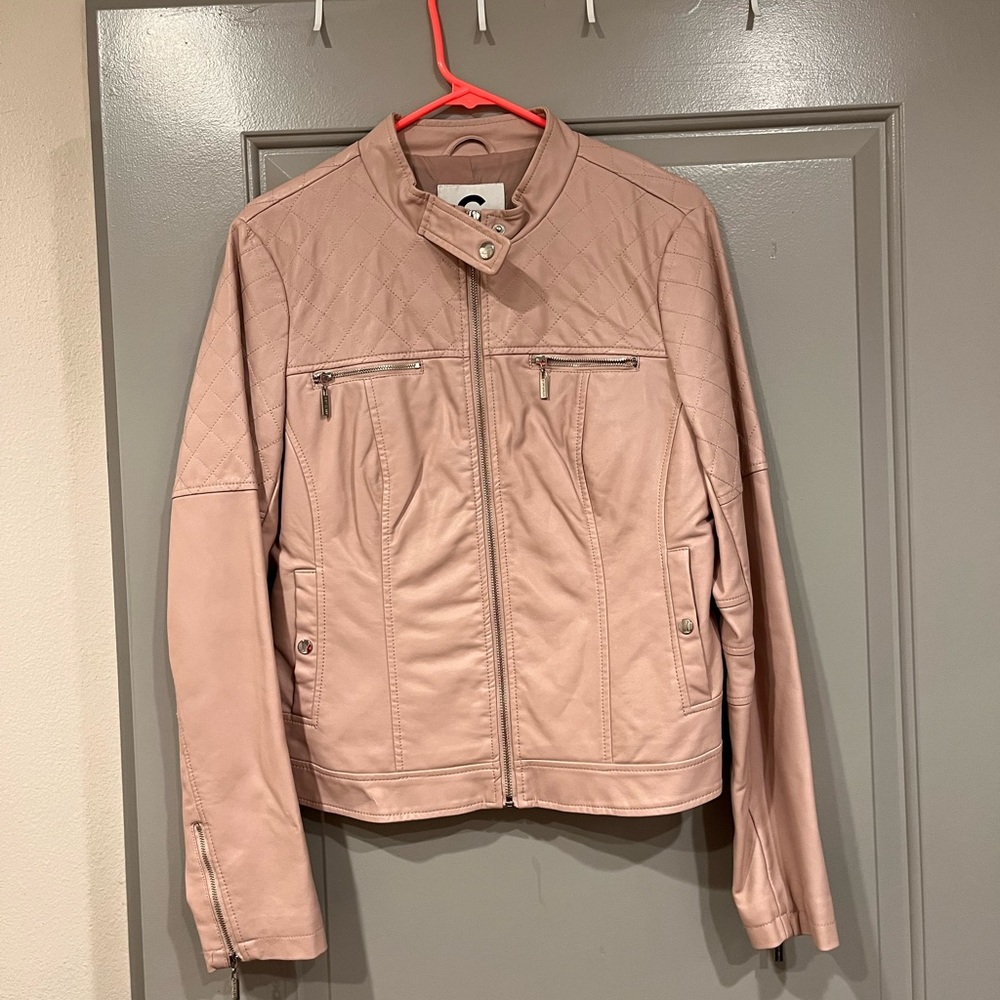 Guess Leather Jacket. Light Pink. Worn once